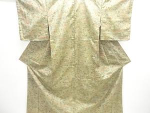 未使用品　草花模様織り出し西陣お召着物